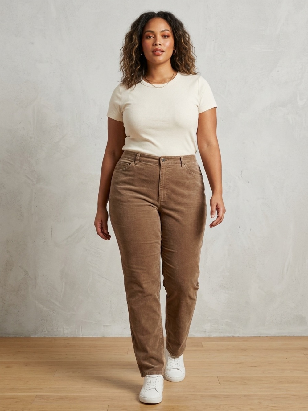 Crazy Horse Brown Corduroy Pants 14 High Rise Straight Leg Earthy Granola Y2K